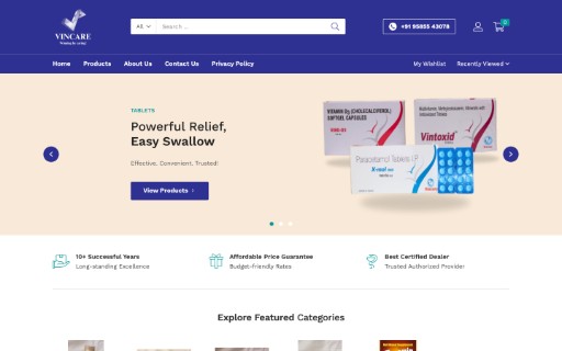 Vincare Pharma website